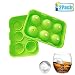 Produktbild 2 Stück Eiswürfelform Silikon Eiskugelform Fach Eiswürfelbehälter mit Deckel Ice Cube Tray Würfel Eiswürfel Kugel Form für Gin Whisky Cocktails Säfte Süßigkeiten,Grün