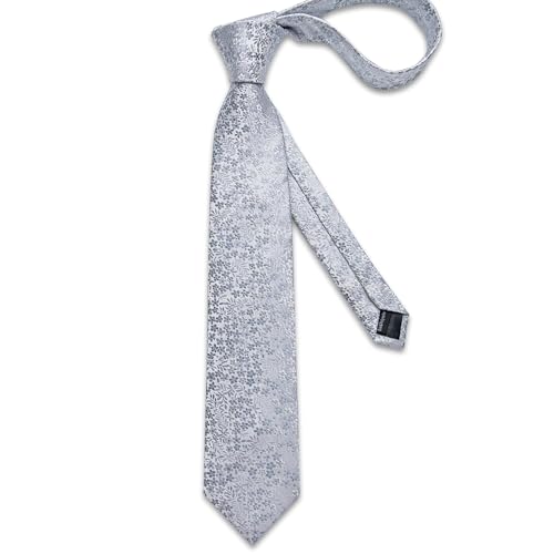 Image of DiBanGu Mens Paisley Tie Sets Silk Jacquard Woven Floral Necktie and Pocket Square Cufflinks Wedding Business Party