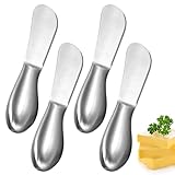 Ulsam 4pcs Butter Knives Set, Stainless Steel Cheese and Butter Spreader with Ergonomic Handle, Butter Slicer for Cutting and Spreading Butter Honey, Silver, 5 Inch - Image 2