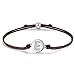 Produktbild J.Endéar Initial Letter E Armbänder für Frauen Mädchen, 925 Sterling Silber mit AAA Zirkonia 24cm verstellbare Geflochtene Anfangsbuchstaben Armbänder