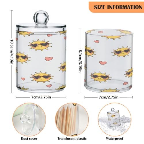 Tarros de hilo y bastoncillos Qtip: set de 4 recipientes de plástico para baño 4