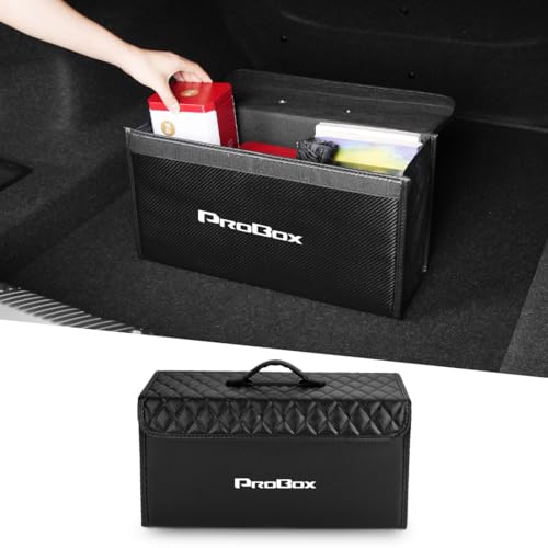 プロボックス 適用 車 トランク 収納 ボックス 専用ロゴ PROBOX 50系 160系 165系 G F 対応 車用 ケース ツールボックス 大容量 折り畳み可能 防汚 滑り止め 蓋付き 雑貨収納(プロボックス 適用,カーボン調)