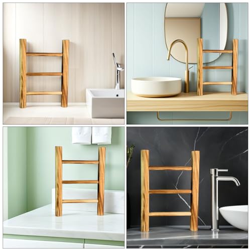 Mini étagère porte-torchons compacte en bois pour une cuisine chaleureuse - 4