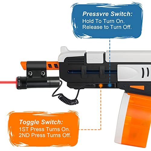 Szwrskj Red Laser Sight Compatible With Splatgun Srb1200 & Srb 400 With 2 Set Of The Batteries, Airsoft Bb Pump Add-On Accessories (Only Laser Sight) #TOP1