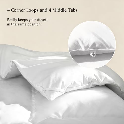 Beautyrest King Size White Goose Feather Down Fiber Comforter -100% Cotton Shell All Season Duvet Insert,Luxury Hotel Style Medium Weight Bed Comforter, White (106" W X 90" L) by Beautyrest - Used condition - Image 2