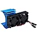 HobbyPark Aluminum 540 Motor Heat Sink w/Cooling Twin Fans fit 550 3650 Size Brushless Engine Motor for 1/10 RC Car Truck Buggy Crawler (Blue)