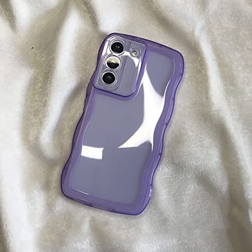 Coque Samsung S22 Ultra silicone transparent housse bouclée souple violette