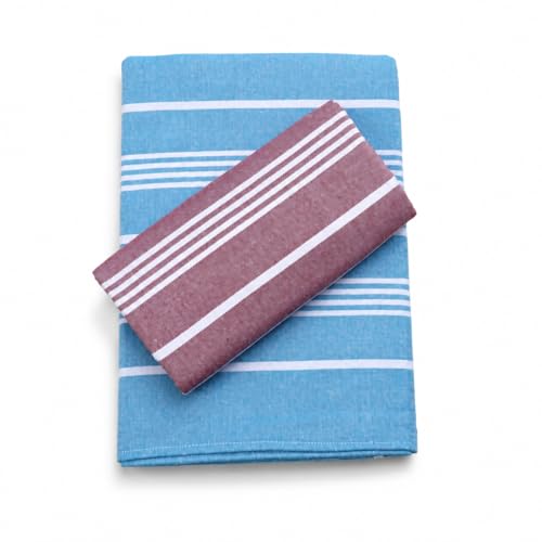 Image of COMFORT WEAVE Cotton Bath Towels 250 GSM Multicolor (Blue,Meron, Pack of 2)