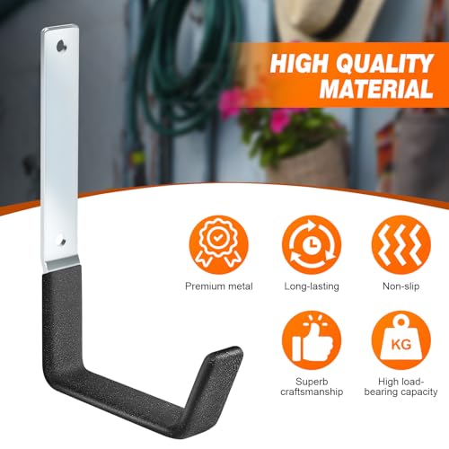 TVKB Garage Hooks Heavy Duty Bike Hooks for Garage Set of 8 Tool Organizers and Storage Wall Mount Storage Tool Holder Hanger for Ladder Garden Hose Shed Shop by TVKB - Used condition - Image 2