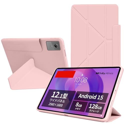 For Lenovo Tab K12 (ZAGJ0013JP/ZAGJ0044JP) / Idea Tab Plus �p �P�[�X �J�o�[�yKONXISA�z�^�u���b�g 12.1�C���` Y�܂�X�^���h�P�[�X �I�[�g�X���[�v�@�\�t�� �p�x���� PU���U�[ �ω���