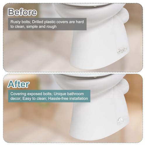 2stk Keramische WC-Schraubenabdeckungen Dekorativ, Süß Meeresschildkröte WC-Abdeckkappen Tier Toilettenschraube Badezimmer Deko Einfache Installation für Toilet Becken Basis Zubehör (Weiß)