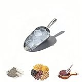 Heavy Duty Cast Aluminum Ice Scoop with Ergonomic S-Curve Handle, Food Grade Rust-Resistant Kitchen Utility Scoop for Ice, Coffee, Popcorn, Flour, Sugar, Commercial Grade (S(5oz))