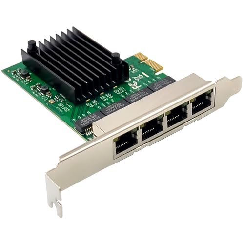 Tarjeta de red Inline Quad Gigabit 4 puertos RJ45 1Gb/s PCIe x1 con soporte Low Profile 51127B miniatura 2