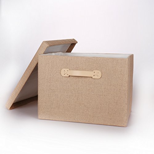 image for TheWarmHome Beige Decorative Storage box with Lid Memory Box Organizer
