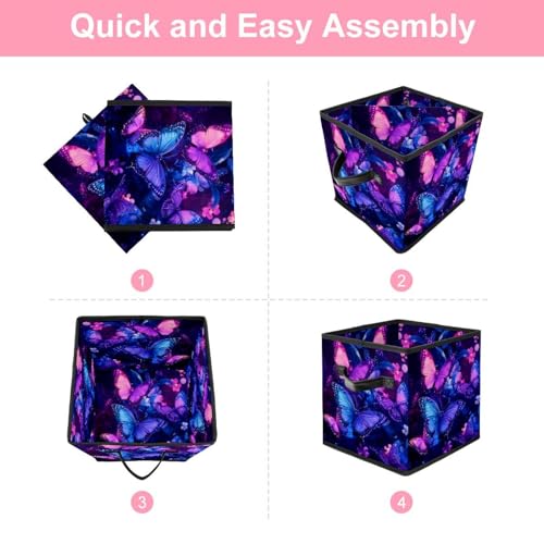 Cube de rangement papillon violet pliable pour gagner de la place - 7