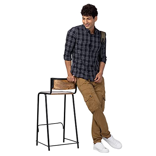 Image of Spykar Men's Slim Fit Full Sleeve Checked Casual Shirts