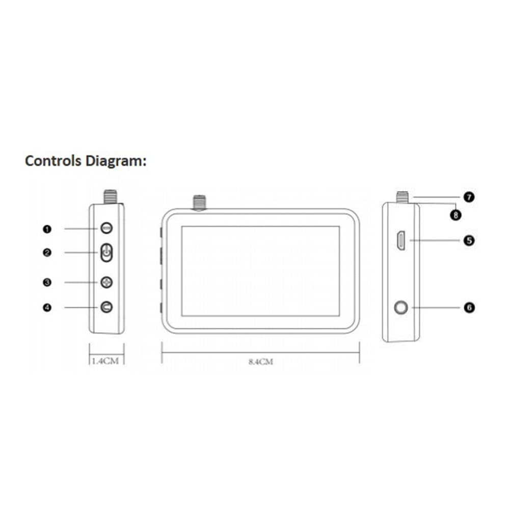 Monitor FPV da 3 Pollici 5.8G con Ricevitore VTX da 40CH e Batteria Integrata per Drone RC FPV, Handheld Display