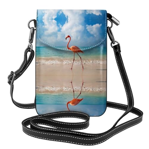 Sac à bandoulière pour femme léger avec porte-cartes imprimé plage