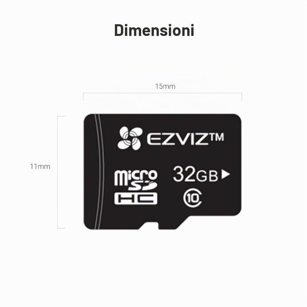 EZVIZ Scheda di memoria Micro SD da 32 GB, classe 10 UHS ad alta velocità per fotocamera, smartphone, computer, macchina fotografica, monitoraggio, tachigrafo, tavolo