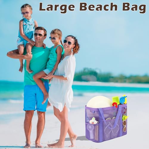Image of Fammart Large Mesh Beach Bag for Women, Oversized Beach tote Swim Pool Bag