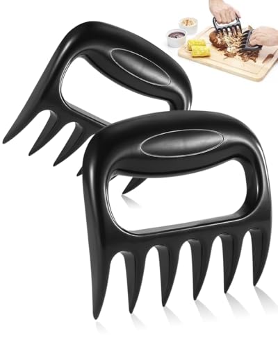 HUVZOR 2Pcs Pulled Pork Artigli per Carne, Attrezzi Barbecue Claws,Barbecue Artigli Sfilaccia Pollo, Forchettone da Cucina BBQ, Regali Barbecue Originali,per Carne di Maiale Tirato, Manzo, Tacchino