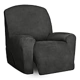 Easy-Going Recliner Chair Cover Velvet 4 -Pieces Recliner Covers Soft Thick Velvet Reclining Chair S