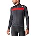 Produktbild Castelli Men's Puro 3 Jersey FZ Sweatshirt, Dark Gray/RED Reflex, M