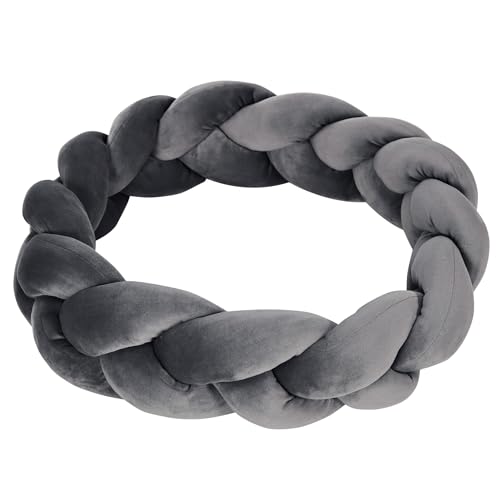 PawHut Hundebett Hundekissen kleine Hunde, Ø55 x 14 cm Hundekorb waschbarer flauschig Hundesofa Hundematte mit weiche Polsterung, Grau