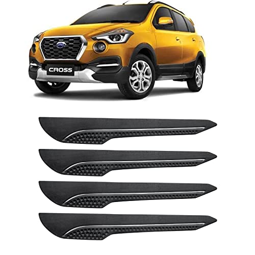Image of AOSIS-Car Bumper Protector /Bumper Guard for Datsun Go-Cross with Single Chrome Stripe (4-Pcs)