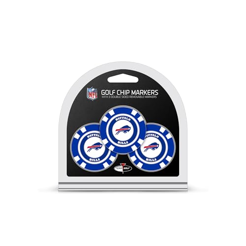 Team Golf Adult Unisex 30388 Buffalo Bills 3 Pack Golf Chip Ball Markers, Multi Team Color, One Size US by Team Golf - Used condition - CA$19.02