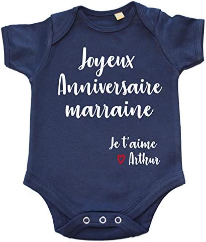 Dstny Body Bebe Joyeux Anniversaire Marraine Je T Aime Prenom A Personnsaliser Vetement Pour Bebe Amazon Fr Vetements