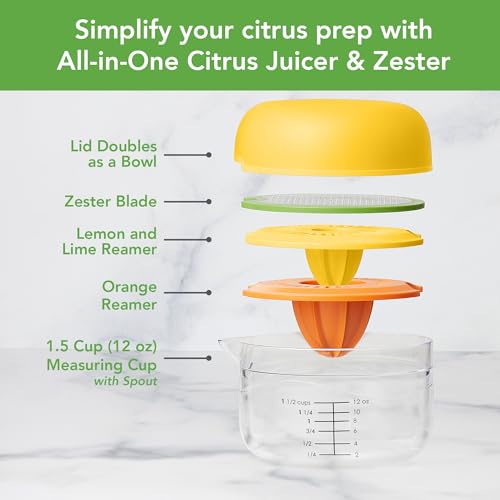 Tovolo Manual Juicer Zester Slicer Wedger Bundle Citrus Kit Lemon Lime Orange Juice Squeezer with Cutter, Dishwasher Safe Wedge Cutter Fruit Slicer Rind Zester Combo, BPA Free Food Safe Materials by Tovolo - Image 2