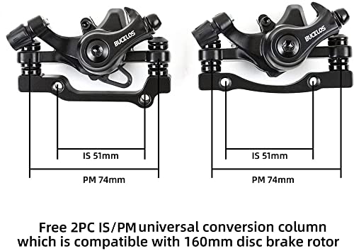 Bucklos Mtb Bike Disc Brake Kit, Mechanical Disc Brakes Aluminum Alloy Caliper For Mountain Bike With 160Mm Stainless Steel Rotor/Floating Rotors And Is/Pm Universal Conversion Adapter (Front+Rear) #TOP4