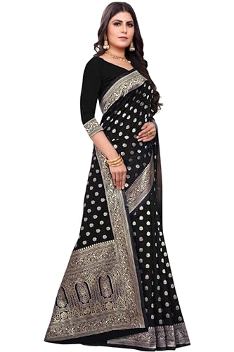 Image of C J Enterprise Women's Pure Kanjivaram Silk Saree Soft Design With Blouse Piece For Wedding (Pari124-51)