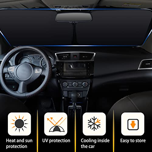Zipelo Car Windshield Sun Shade, Car Shade For Front Window, Foldable Sun Heat Protection Cover Uv Rays Blocker, Universal Auto Sun Screen Protector To Keep Your Vehicle Interior Cool #TOP2