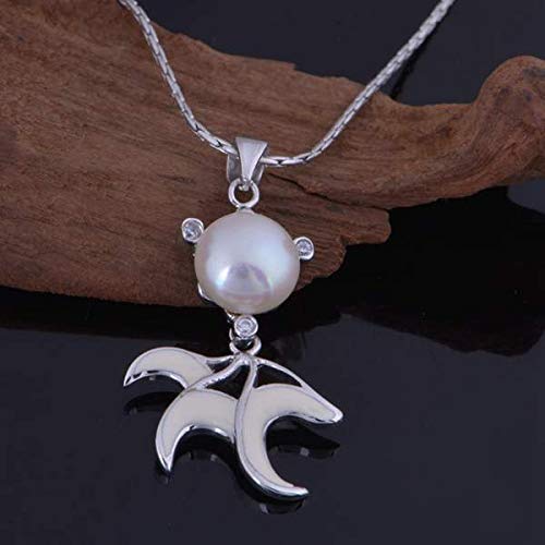 Collier petit poisson rouge argent抗過敏不褪色perle pendentif - 2