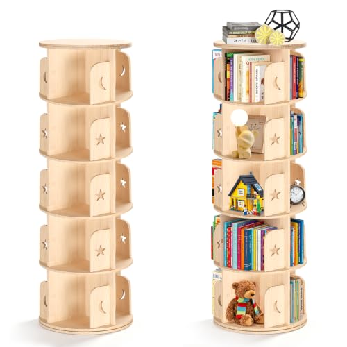 Drehbares Bücherregal, Standregal, 360 Grad, Lagerregal für Bibliothek