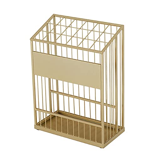 Support de rangement pour cannes de marche robuste metallique entree or