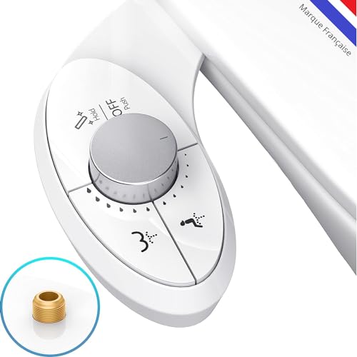 BbfStyle - Marque Française - Kit Bidet WC Japonais pour l'hygiène intime - Double Jet - Compatible WC Aux Normes Françaises - Pour une arrivée d'eau à Gauche ou à Droite - en ABS - Taharat -