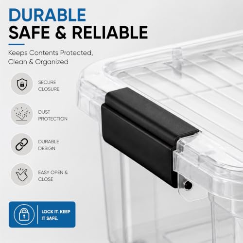 Image of Superio Clear Storage Boxes with Lids, Plastic Container Bins for Organizing, Stackable Crates, BPA Free, Non Toxic, Odor Free, Organizers for Home, Office, School, and Dorm(13.7 Qt, 2 Pack)