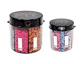 Monster & Monster Jr Supplement Medication Pill Dispensers 2 Pack with Labels, Extra Large and Small