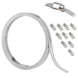 Flowden Adjustable 304 Stainless Steel Duct Clamps Hose Clamp Pipe Clamp Air Ducting Clamp Worm Driv