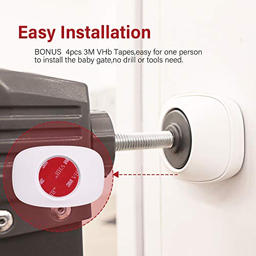 Eudemon Safety Baby Gate Wall Protector Wall Saver For Pressure Mounted Gate Protect Walls/Baseboard/Stairs/Door Frame/Doorways Work On Pet & Dog Gates Easy To Install (White, 4 Pack) #TOP1