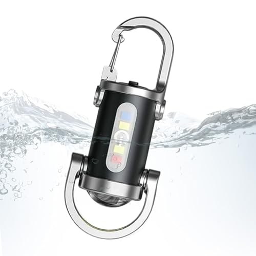 TADAYIM Linterna pequeña con llavero, linterna para llavero, recargable, brillante, compacta, impermeable, luz LED para camping, viajes, correr, navegación, pesca, seguridad