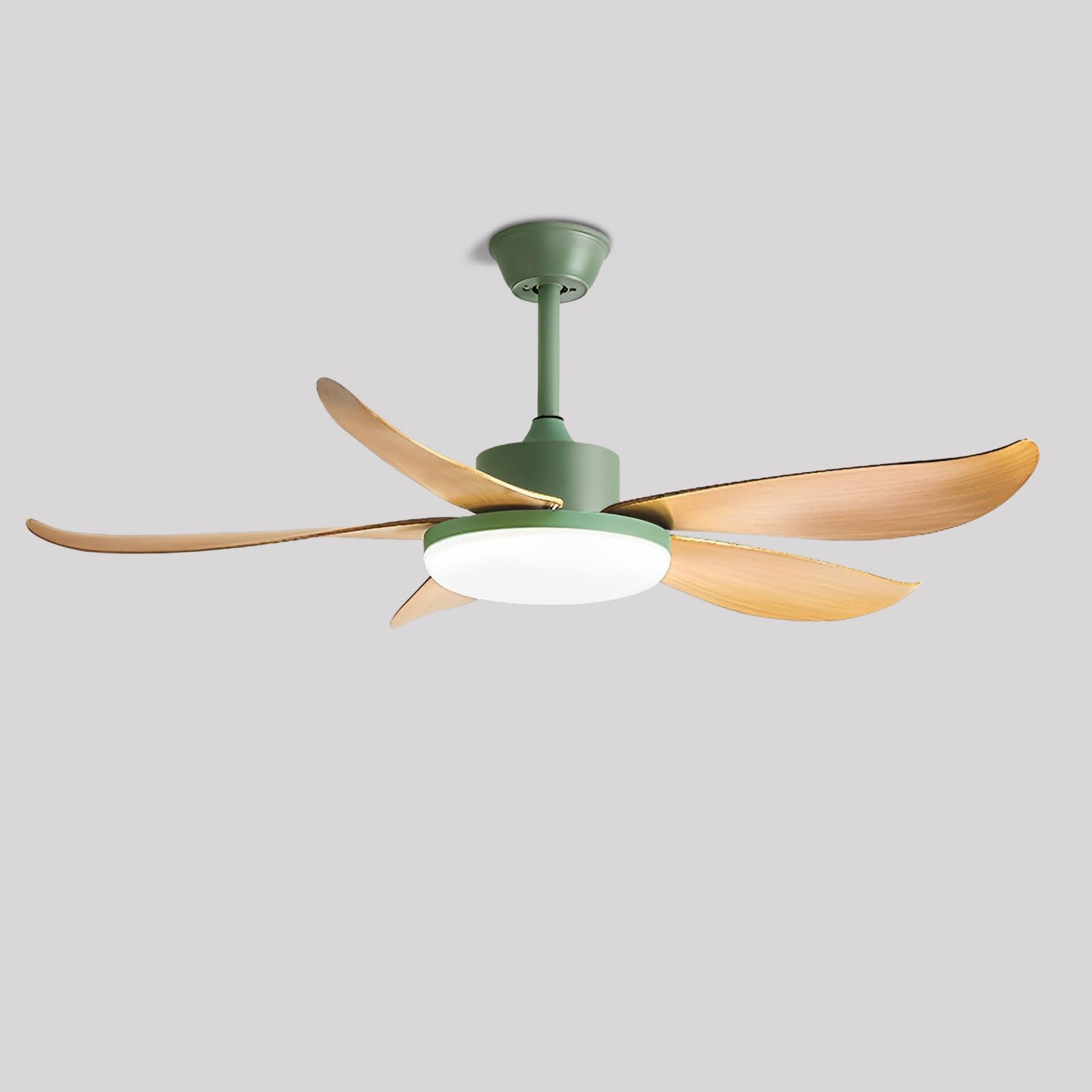 KXEcoLife Nordic Ceiling Fans With Lights Remote Dimmable LED Light Fixtures Indoor Quiet Fan For Bedroom Lounge Room Study 6 Speeds 5 ABS Blades