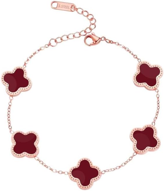 Elegant Four Leaf Bracelet Rose Gold Chain Fashion Jewelry for Ladies