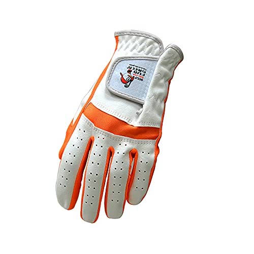 Fungreen Kids Youth Junior Toddler Boys Girls Golf Gloves Microfiber Synthetic Gloves For Left Hand Right Hand Golf Gloves Extra Value 1 Pair Orange And White Age 2-10 (X-Large(17#)) #TOP1