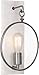 Robert Abbey 1418 Fineas - One Light Wall Sconce, Dark Antique Nickel/Alabaster Stone Finish with Clear Seeded Glass