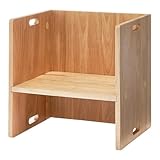 カインズ(CAINZ) 収納棚にもなる、座る高さが選べるチェア ナチュラル 幅36cm 奥行30cm 高さ36cm 天然木 ラバーウッド ミニテーブル 飾り棚 キッズチェア