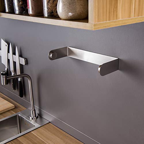 Zunto Paper Towel Holder Under Cabinet - Adhsive Paper Towel Rack (No Drilling), Stainless Steel Rustproof, Easy Tear #TOP5